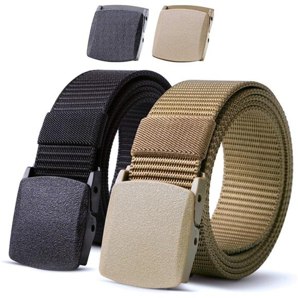 Nylon Military Tactical Men Belt 2 Pack Webbing Canvas Outdoor Web Belt - Picture 1 of 6